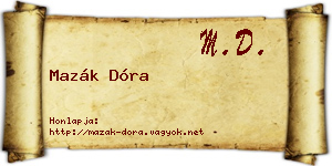 Mazák Dóra névjegykártya