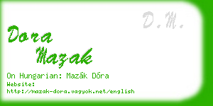 dora mazak business card