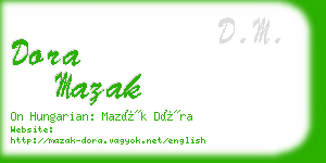 dora mazak business card